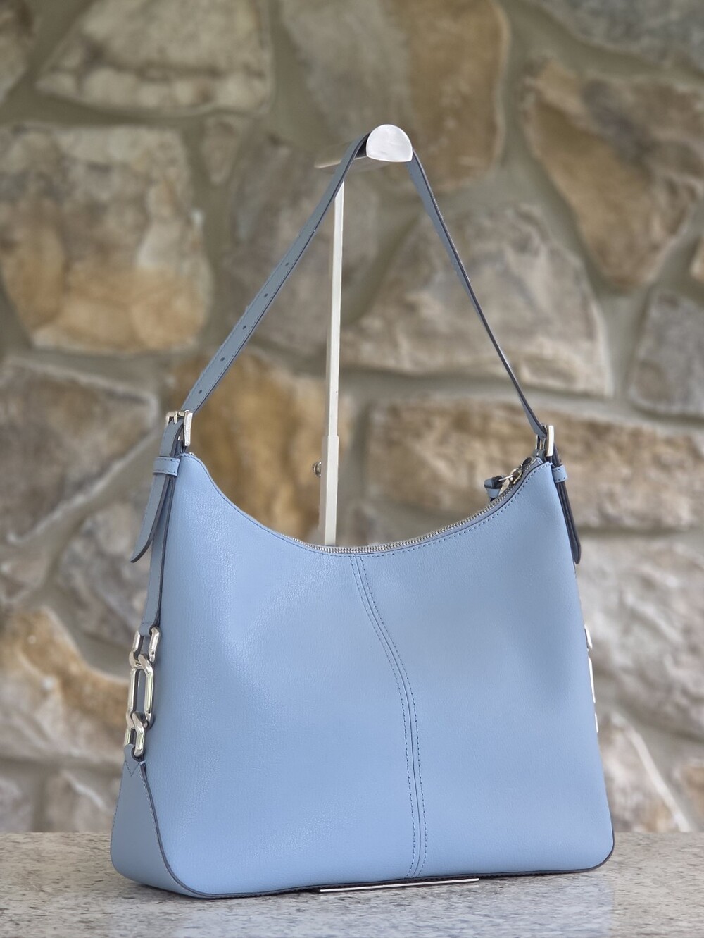 Michael Kors Laney Large Blue Hobo Shoulder Bag - Picture 3 of 9